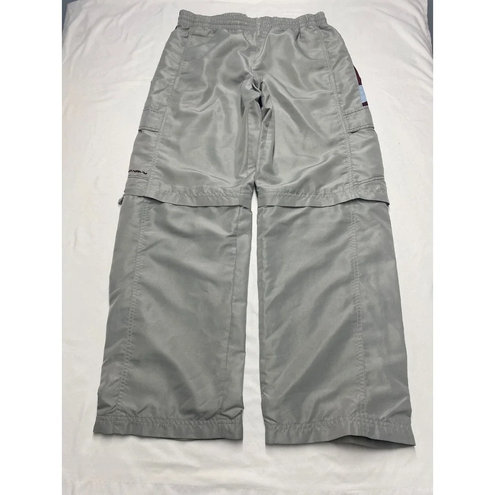 Old Navy Vintage Y2K Gray Nylon Convertible Zip Off Cargo Pants XXL Wide Leg